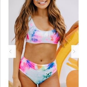Pink Lily Tie Dye Bikini Set! NWT!